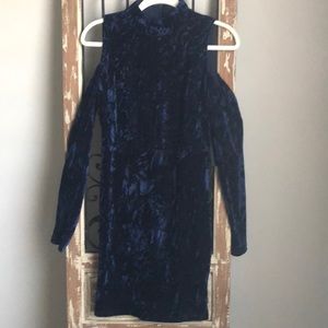 Lulus.  Crushed blue velvet mini dress.  Size medium.
